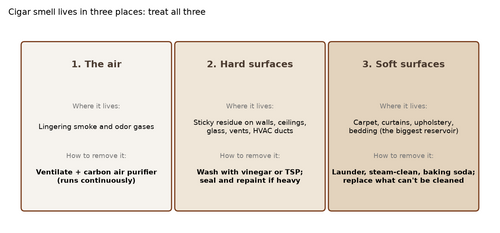 Where cigar smell lives and how to remove it