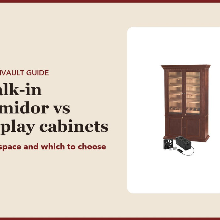 Walk-in humidor vs display cabinets: CubanVault guide