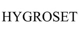 Black hygroset logo on white background