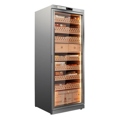 Raching CT48A 4,000-Cigar Stainless Steel Electric Cabinet cigar humidor, silver stainless steel