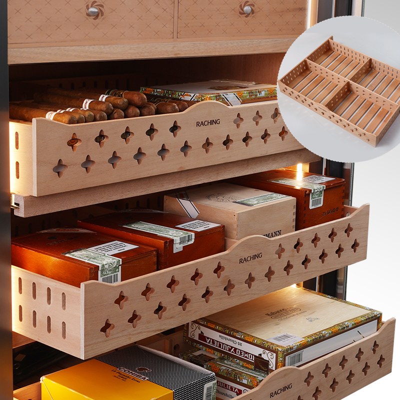 Raching CT48A 4,000-Cigar Stainless Steel Electric Cabinet cigar humidor, Spanish cedar drawers