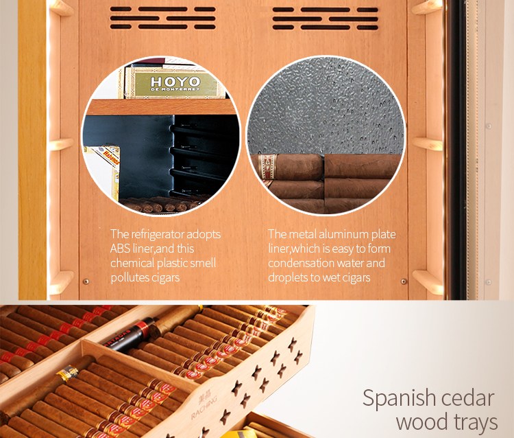Raching MON2800A 1,500-Cigar Electric Cabinet cigar humidor, Spanish cedar trays