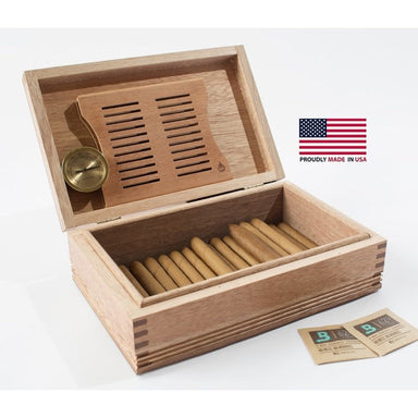 American Chest Americana Rustic 50- Cigar Humidor in Solid