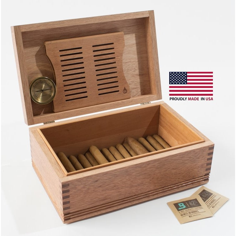 American Chest Americana Rustic 75- Cigar Humidor in Solid