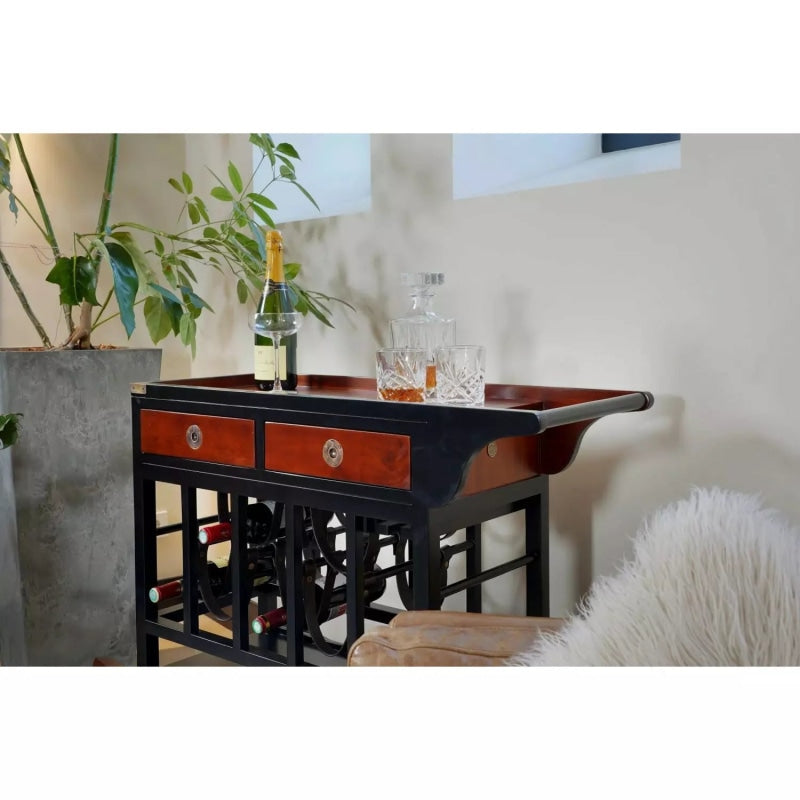 Authentic Models Bar Trolley in Black and Honey