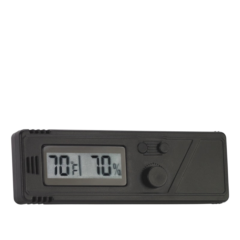 HygroSet, Rectangle Digital Hygrometer for Humidors, Black